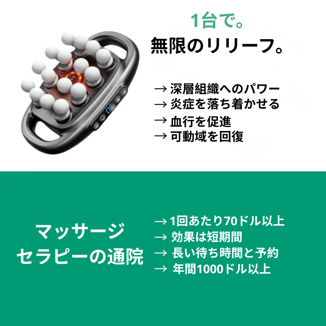 【本日終了！NO.1位 獲得】Hinode Wellness™ 16ヘッドマッサージャー