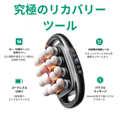 【本日終了！NO.1位 獲得】Hinode Wellness™ 16ヘッドマッサージャー